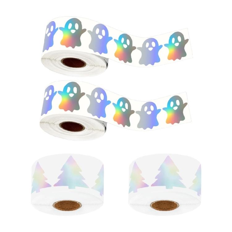 1000Pcs Reflective Colorful Round Holiday Sticker 2 Rolls For Party Decorations Gift Sealing Crafts Adhesive Labels