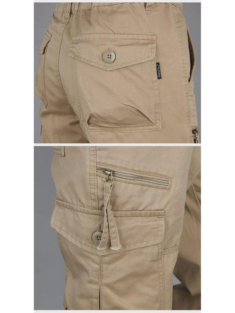 Мужские весенние свободные прямые спортивные повседневные брюки - прочный износостойкий комбинезон для активного отдыха