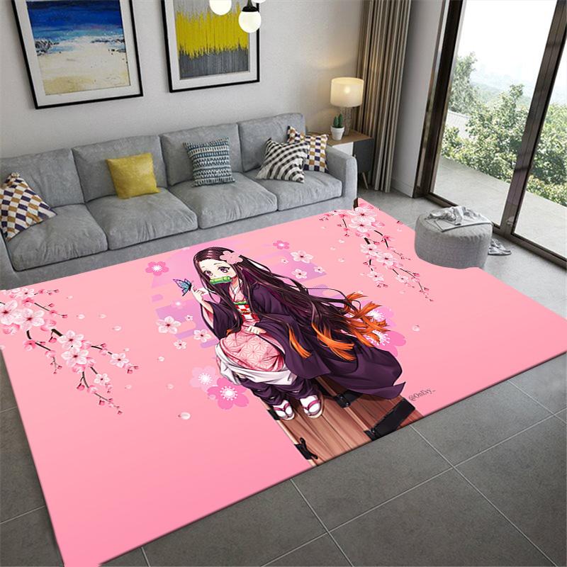 Nezuko Carpet Rug for Living Room Bedroom Home Sofa Decoration,Kids play Non-slip Floor Mat