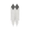 Silver Needle Elegant Rhinestone Tassel Stud Earrings – High-end Geometric Jewelry for Women