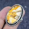 Naturlig Breccierad Mookait 925 Sterlingsilver Smycke Ring Storlek 7 O7i31