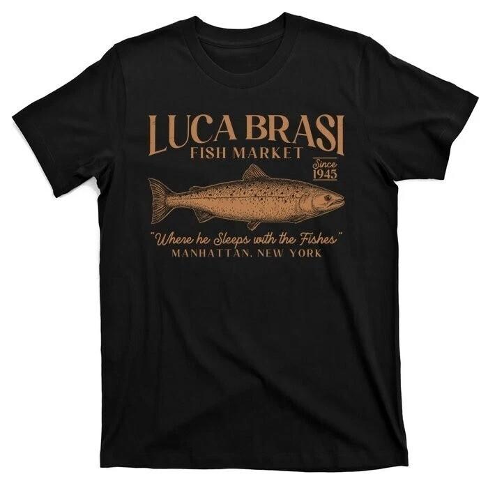 Vintage Luca Brasi Fish Market Since 1945 Where He Sleeps Unisex TShirt Unisex T-Shirt XXXL