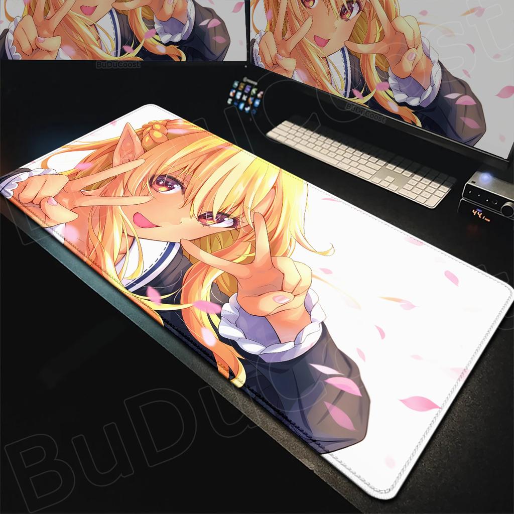 Hololive Kawaii Girl Shiranui Flare Desktop Carpet Laptop Anime Keyboard Mat Pc Gaming Accessories NonSlip Rubber Base Mousepad