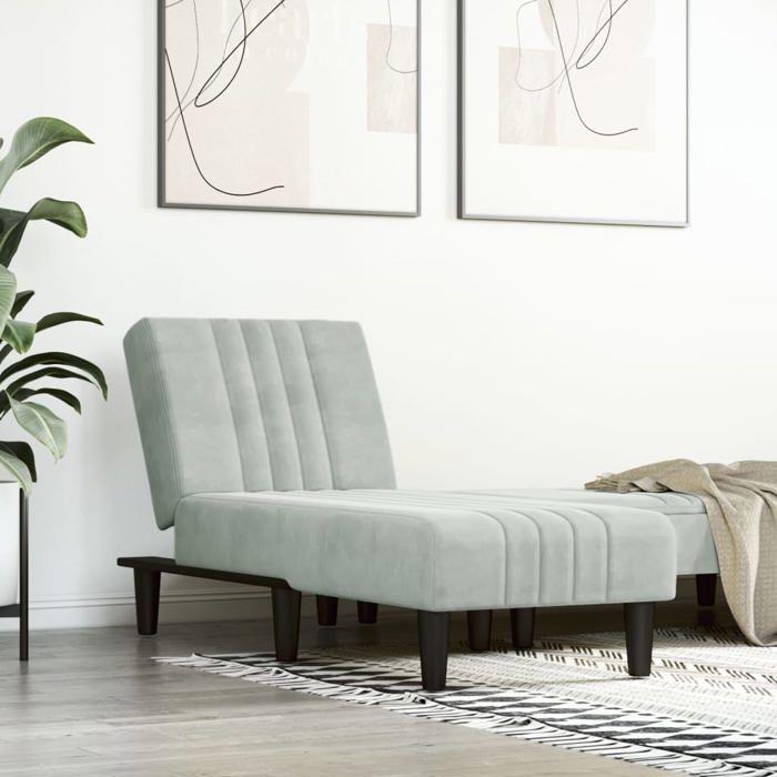 VidaXL Chaise Longue Light Grey Velvet 352826