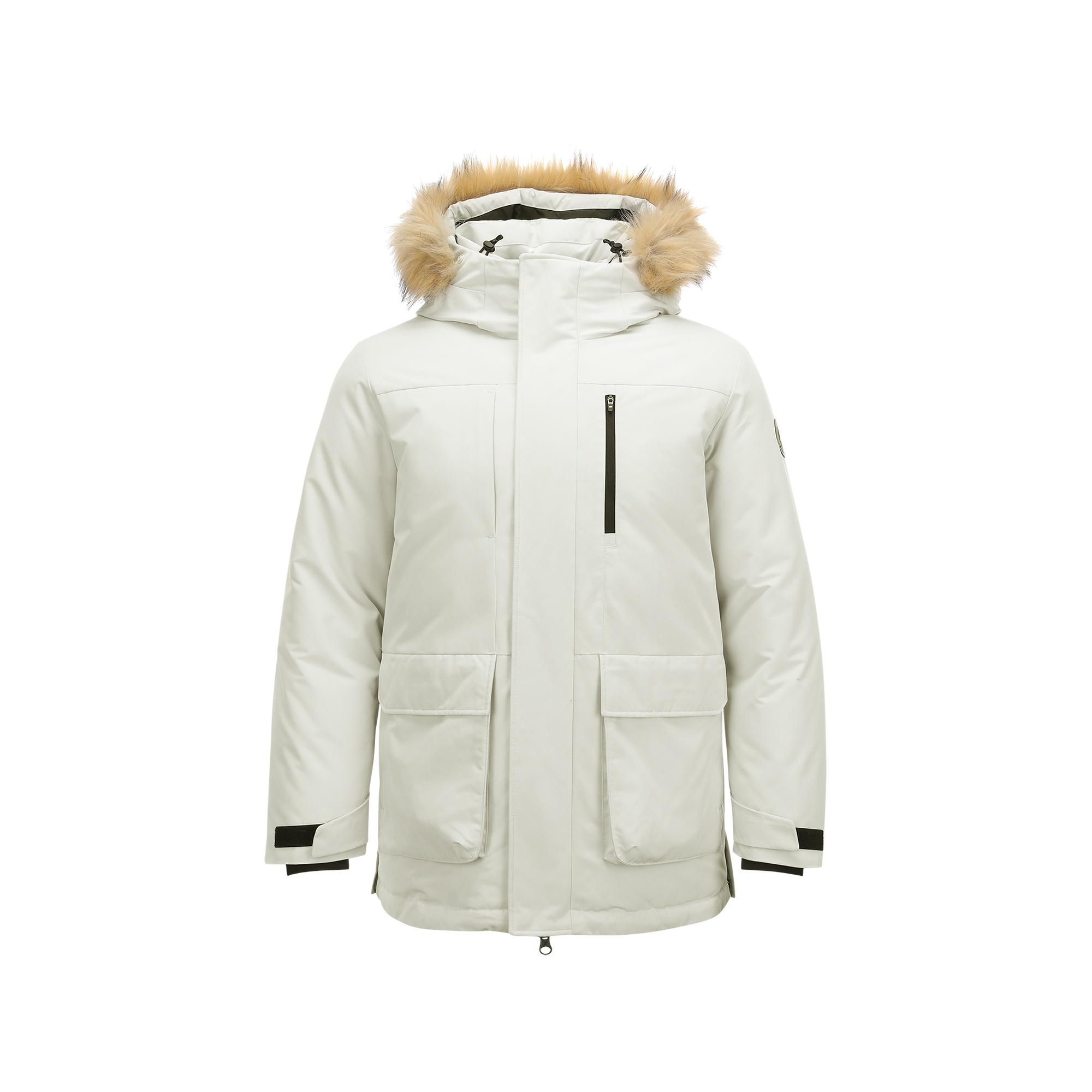 Skechers Windproof Waterproof Oil-Resistant Teflon Three-Proof Warm Duck Down Long Hooded Down Jacket Unisex Outerwear L424U152-00C1 S