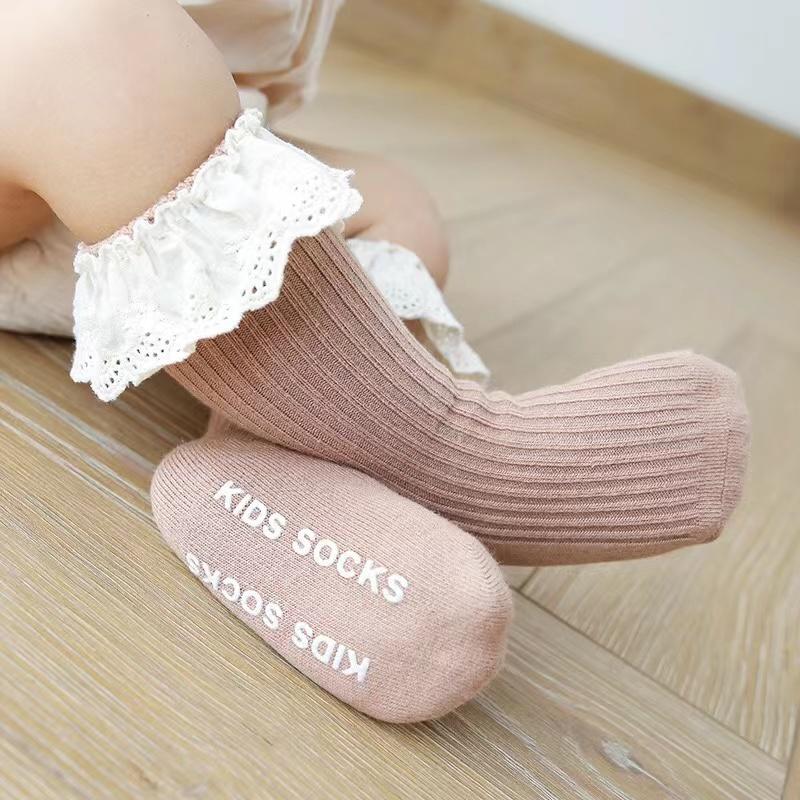 Girls Knee High Long Soft Cotton Lace Baby Children Socks Baby Socks New Kids Toddlers Baby Girl Socks 0 To 3 Years Fall Clothes