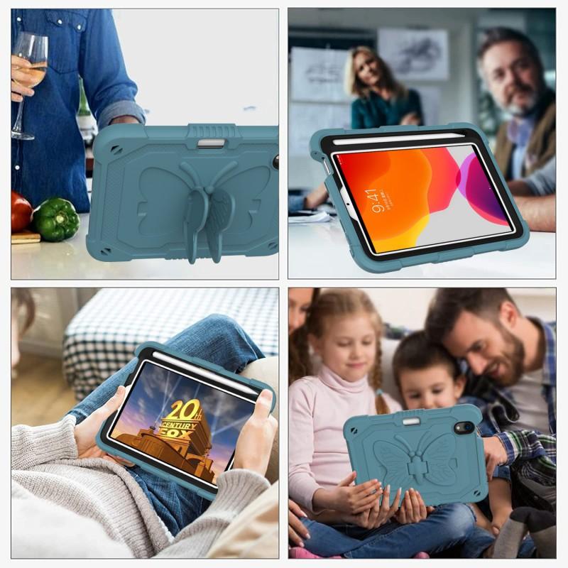 Butterfly Design Silicone Case With Adjustable Stand IPad Mini 6 Kids Learning Anti-Slip Shockproof Cover