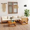 Day and Night - Day and Night Garden Furniture 6 Pcs Cream Cushions Solid Acacia Wood