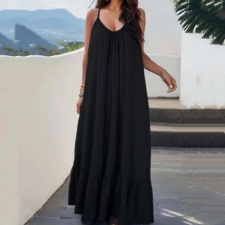 

Sexy And Elegant Strapless Solid Color Long Dress, Plus Size Women s Dress 4XL чёрный