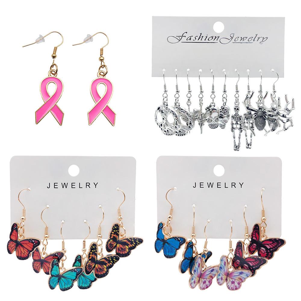 Colorful Butterfly Alloy Ear Hook Set: 3 Pairs of Fashion Earrings for Women