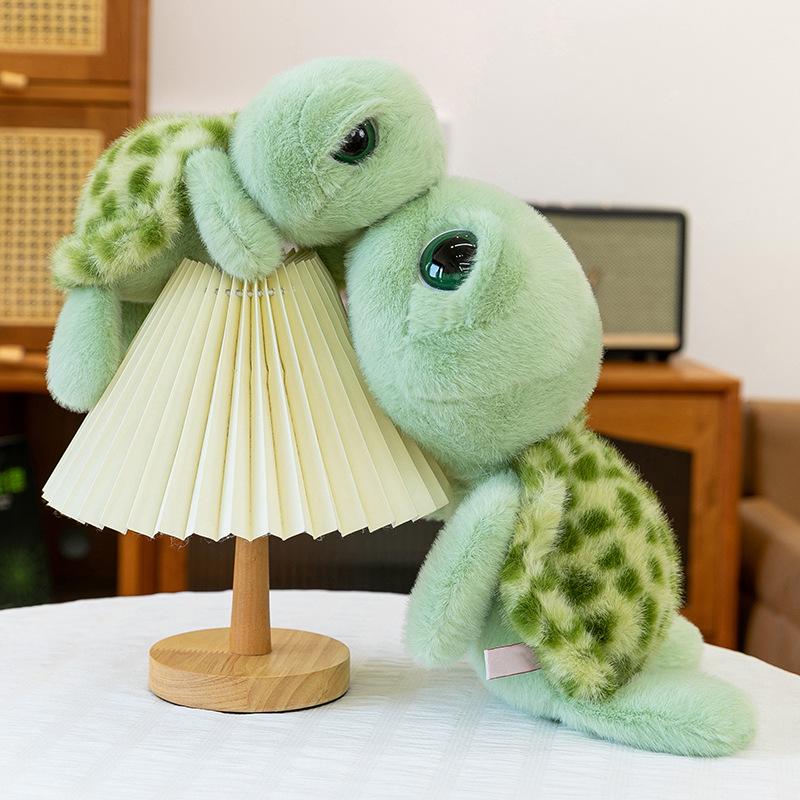Adorable Big-Eyed Green Turtle Plush Toy Pillow - Perfect Children's Gift