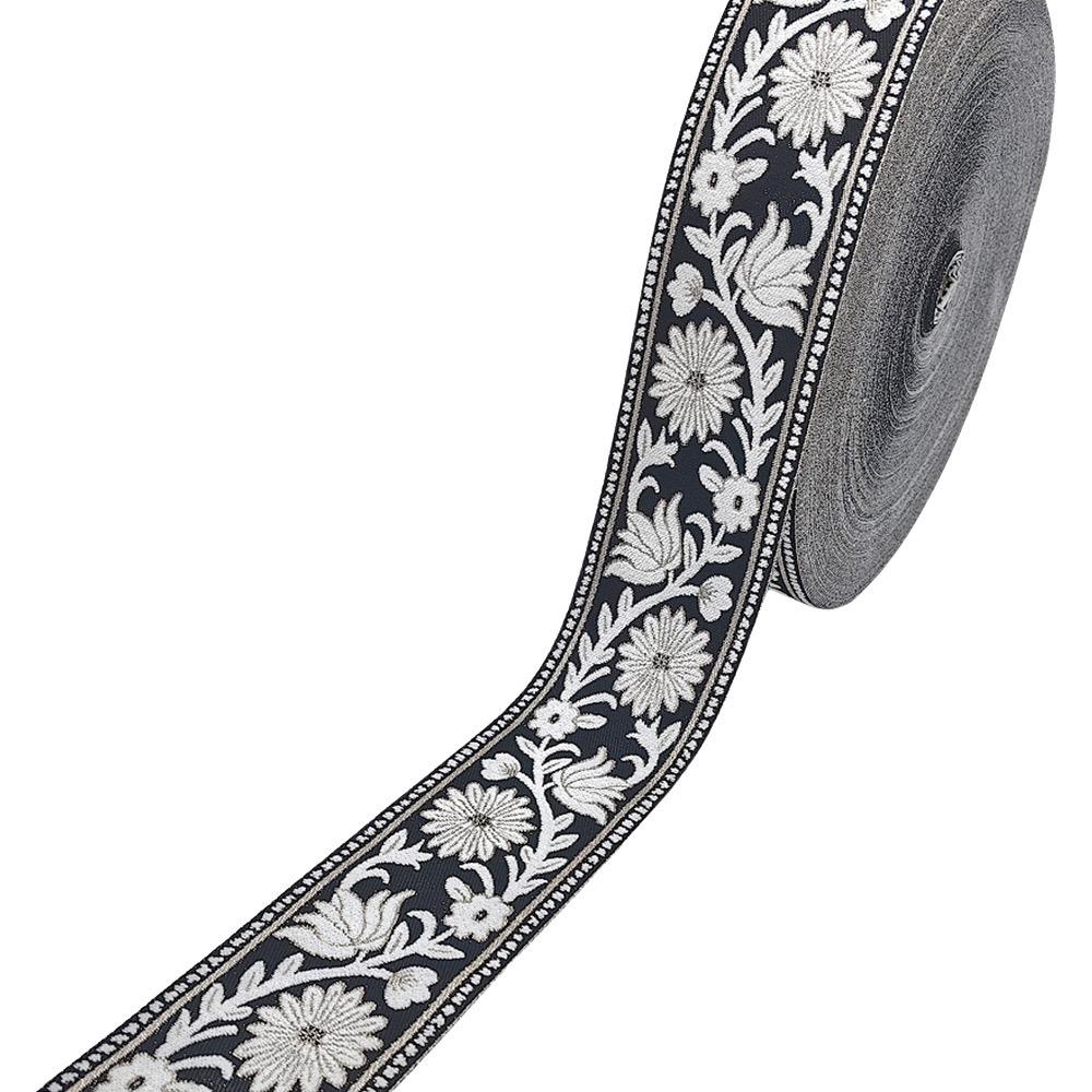 24M Vintage Embroidery Fabric Jacquard Webbing Trim Boho Lace 7CM Width Trim Tassel Accessories Upholstery Trim