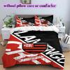 Flamengo football soccer Pattern Bedding,Quilt Set Quilt Cover Pillowcase Home Birthday Gift (1*duvet cover+2*pillowcase,without core)