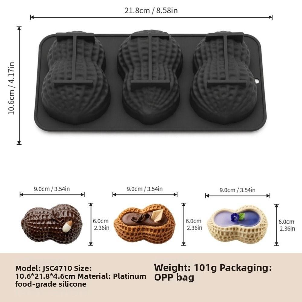 3-Cell Peanut Mousse Cake Mold Peanut Shaped Baking Mold New Chocolate Mold Baking Tools