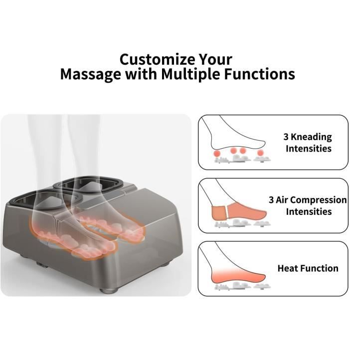 Appareil Massage Pieds - Mountrax - FM-001 - Écran Tactile Miroir - Télécommande - Chauffage