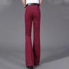 Men's Mid-Rise Eastic Denim Flared Jeans Men's Fashion Slim Fit Flared Pants