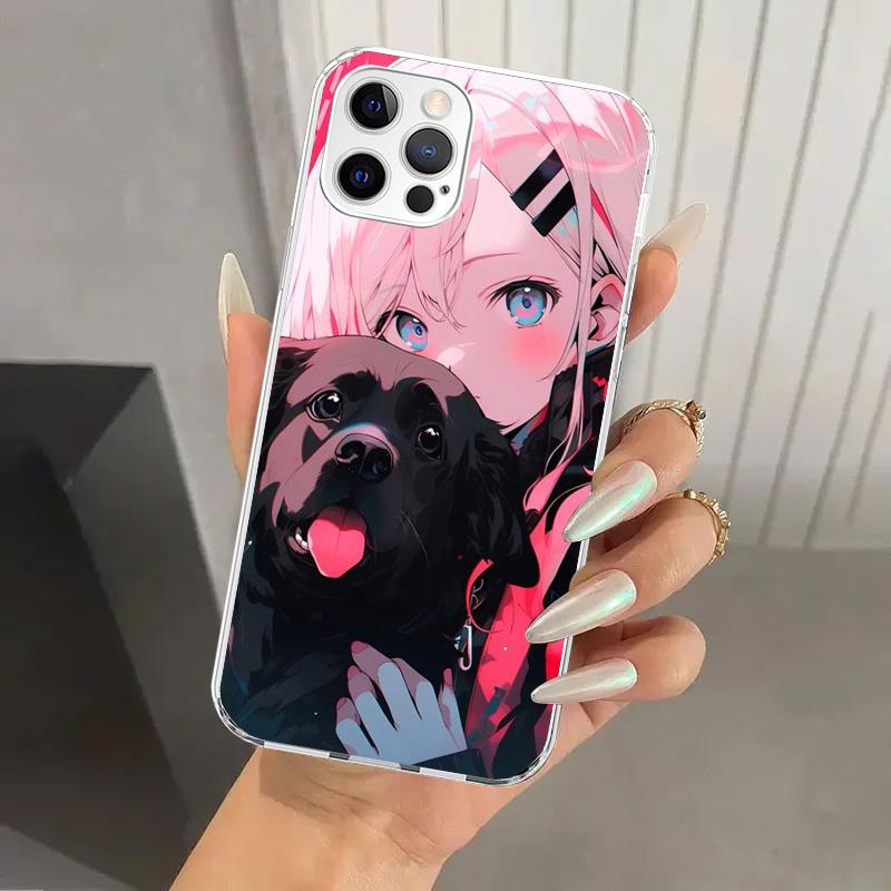 Cute Anime Ins Girls Animal Cat Phone Case for Iphone 17 Air 16 15 Plus 14 13 Mini 12 11 Pro Max 16E 7 8 SE 2020 Soft Funda Prin