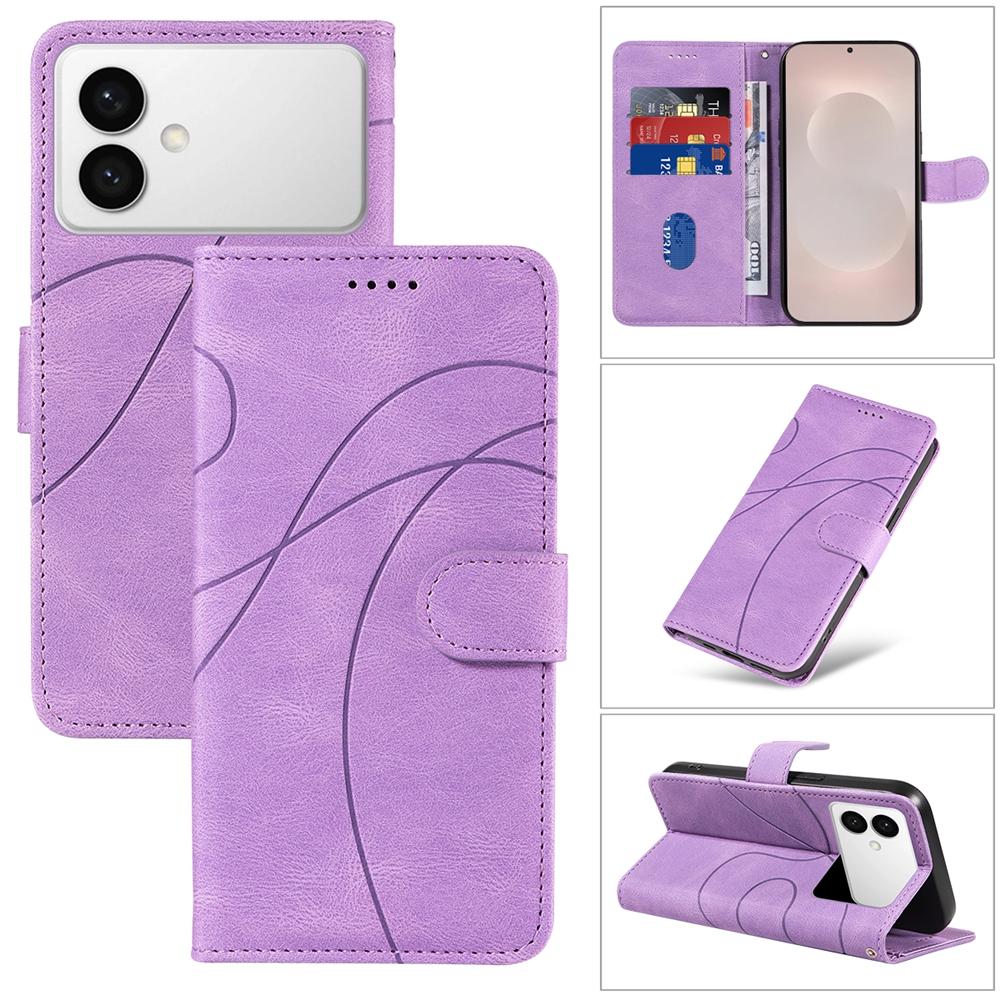 Magnetic Leather Wallet Case for Samsung Galaxy S26 S25 S24 S23 S22 S21 S20 S10 S9 S8 S7 Edge Pro FE Ultra Plus Cover Curve Line