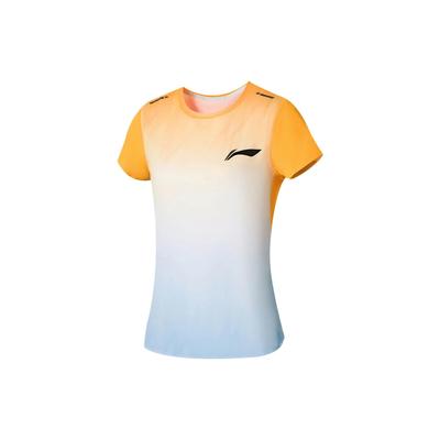 Li Ning Hardloopserie Kleurverloop Detail Logo Print Ronde Hals Korte Mouw T-shirt Dames Tops Veelkleurig ATSS552-1