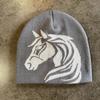 Pony Pattern Wool Beanie With Warmth And Foldable Design For Autumn Winter Fashion