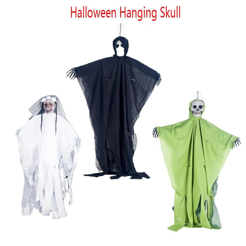Creepy Halloween Hanging Skull Ghost Decoration With Realistic Details