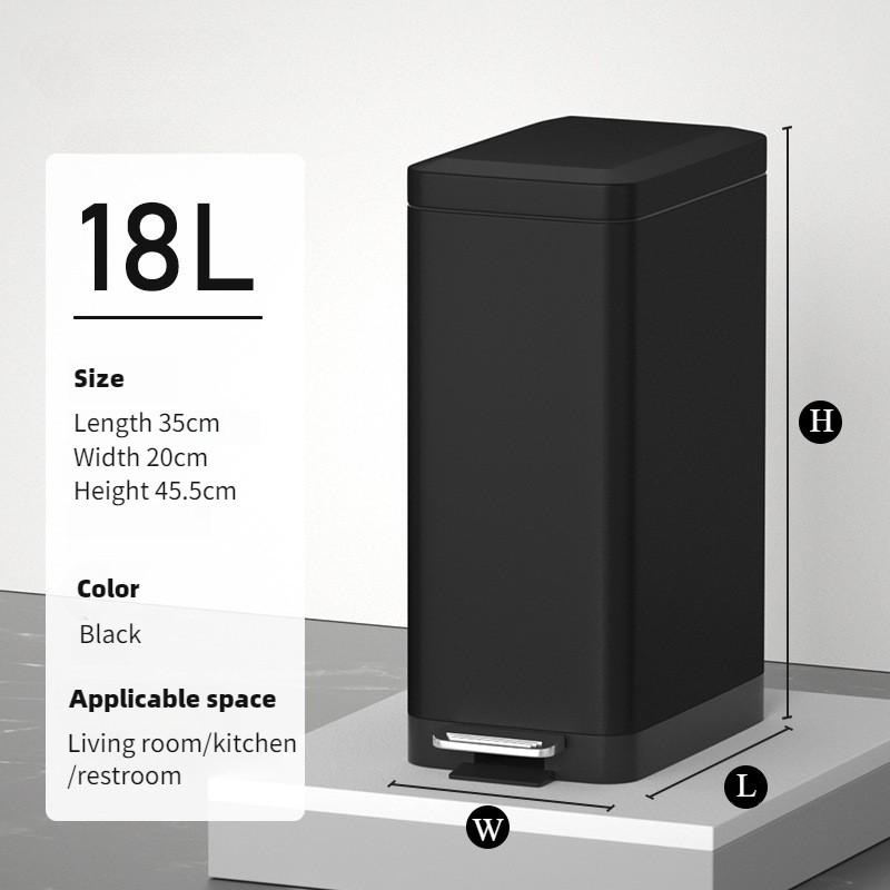 Foot Operated Bathroom Waste Bin Kitchen Living Room Garbage Storage Bucket Household Stainless Steel Garbage Can