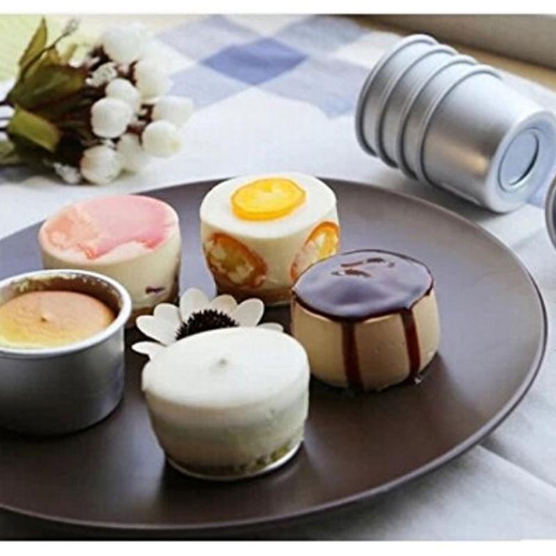 Mini Cup Shape Smooth Plain Aluminium Alloy Bakeware, Cheese Pie Pan, Jelly Tart Mold, Cupcake Tin for Oven, 10Pcs, 5.2cm