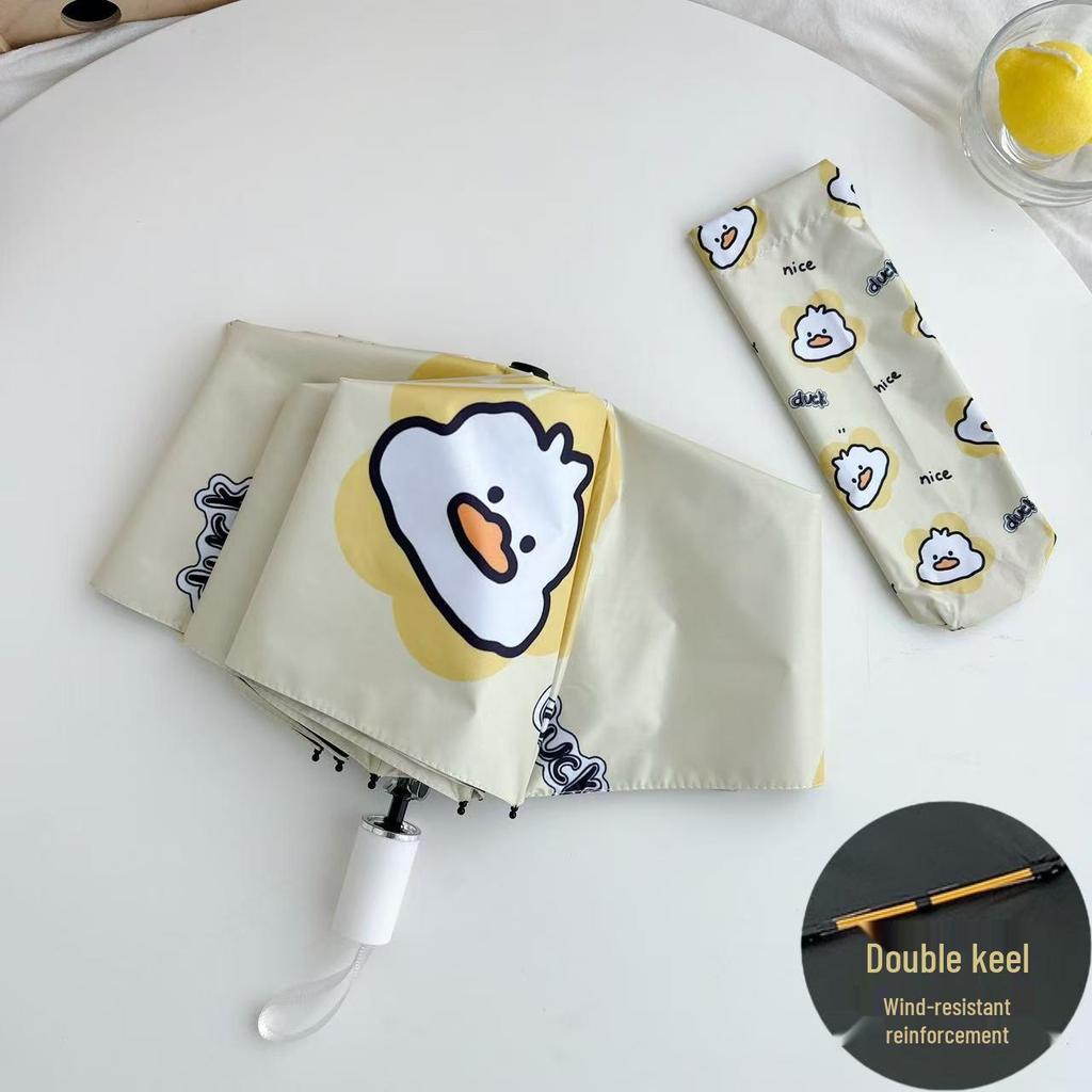 Cute Cartoon Automatic Umbrella with Sun Protection and Anti-UV Features - Durable for Rain and Shine
