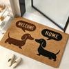 Dachshund Welcome Joy Doormat Snowflake Berry Gift Box Print Non Slip Washable Floor Mat For Festive Season Home Entryway Decor
