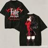 Fate Stay Night Washed Tshirt Anime Lovr Harajuku New Model Oversized Vintage Loose Unisex Vintage Loose Retro Fashion Soft Tee