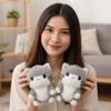 Soft Plush Doll Key Ring PP Cotton Cute Pet Pendant Mini Grey Cat Key Chain  Festival Gifts