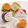 Creative Burger Hot Dog Small Pendant Plush Toy Doll Sushi Fries Bread Horn Bag Pendant Keychain