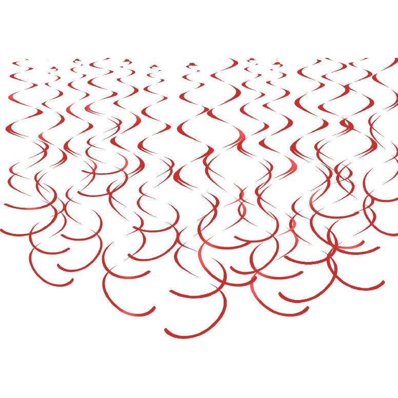 Gold Hanging Swirl Decorations Plastic Streamers Foil Swirls Ceiling Decorations Wedding Baby Shower Birthday Party Decorations, Pack of 30