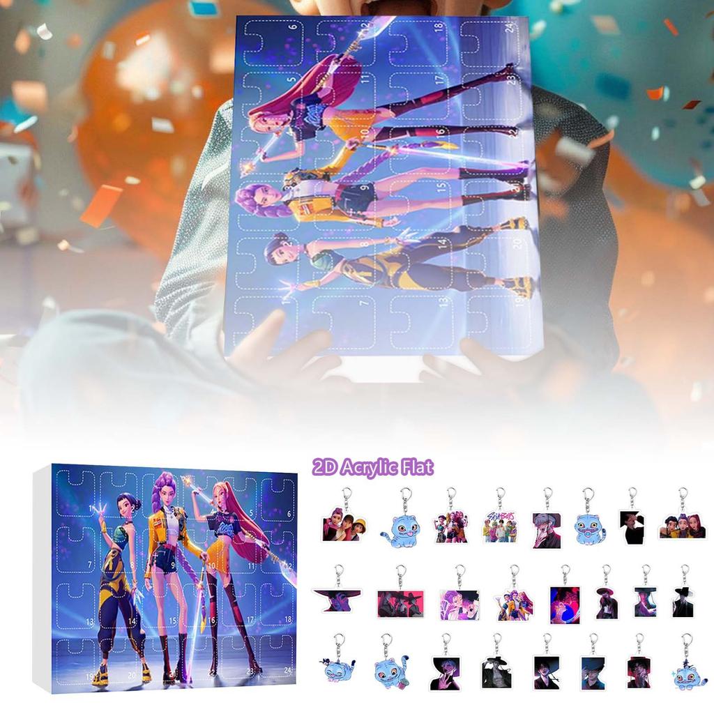 New Devil Hunter 24 DAYS Christmas Advent Calendar Blind Box Backpack Acrylic Pendant Keychain Hanging Decoration Gifts