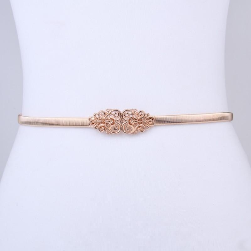 Women'S Decoration Simple Thin Belt, Metal Elastic Belt Belt Belt Chain With Skirt