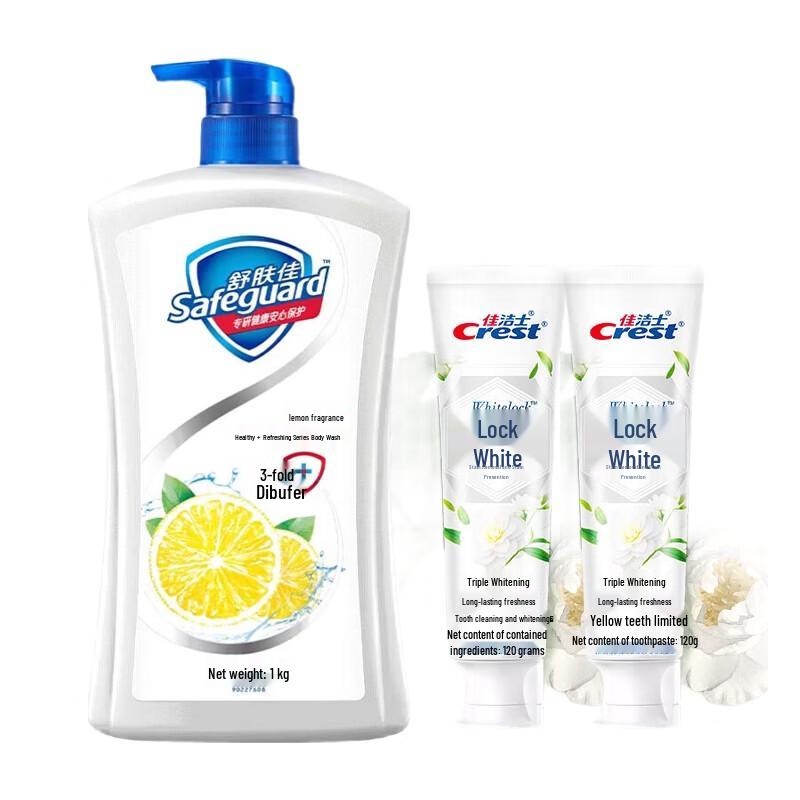Набор зубной пасты Crest и геля для душа Safeguard