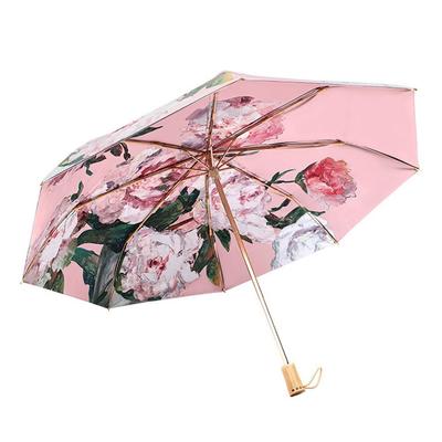Folding Suitable for All Floral Manual 8 UV GPT Flower Pink [Suitcase Company] Umbrella, Weather, Print, Stylish, Women's, Large, 97cm, Operation,
