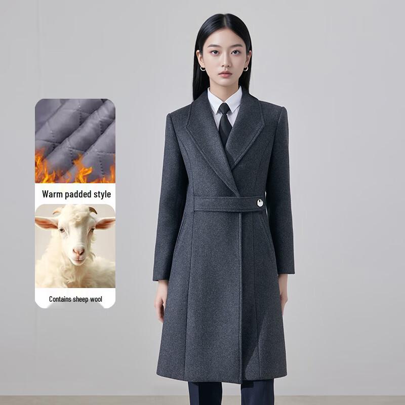 

Troloman Women s Gray Wool Blend Professional Coat 2XL