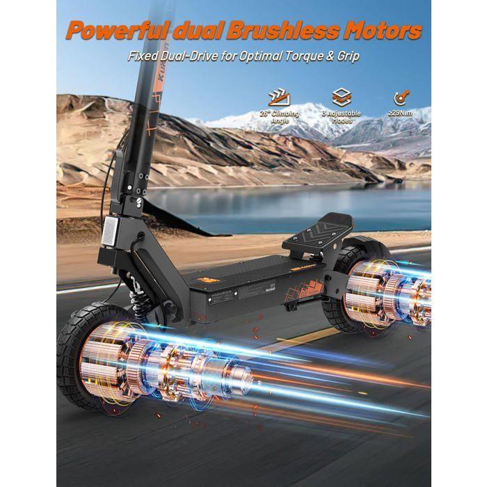 KuKirin G2 Ultra - Elektrická koloběžka - Motor 800W*2 - Baterie 48 V 18 Ah - 10'' pneumatiky - Dojezd 55 km - Max 55 KM/H - Černá