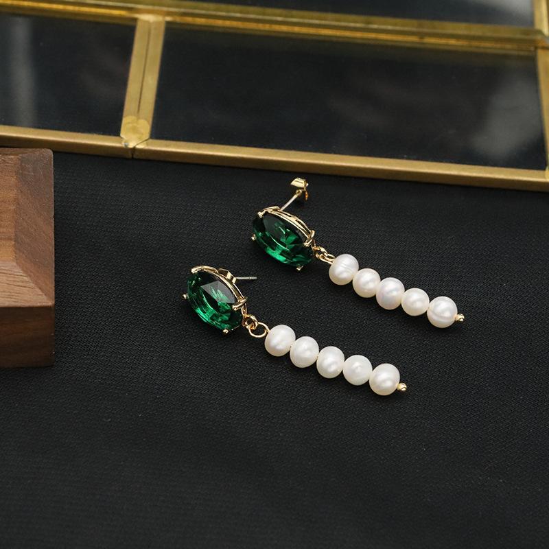 

Серьги с изумрудным натуральным пресноводным жемчугом, легкая роскошь и небольшой дизайн, усовершенствованные тонкие серьги и серьги