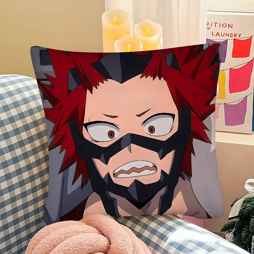 pc Cartoon Character Eijiro Kirishima Pillow Case Fashion Square Pillowcase Bedroom Sofa Room Ins Decoration Leisure