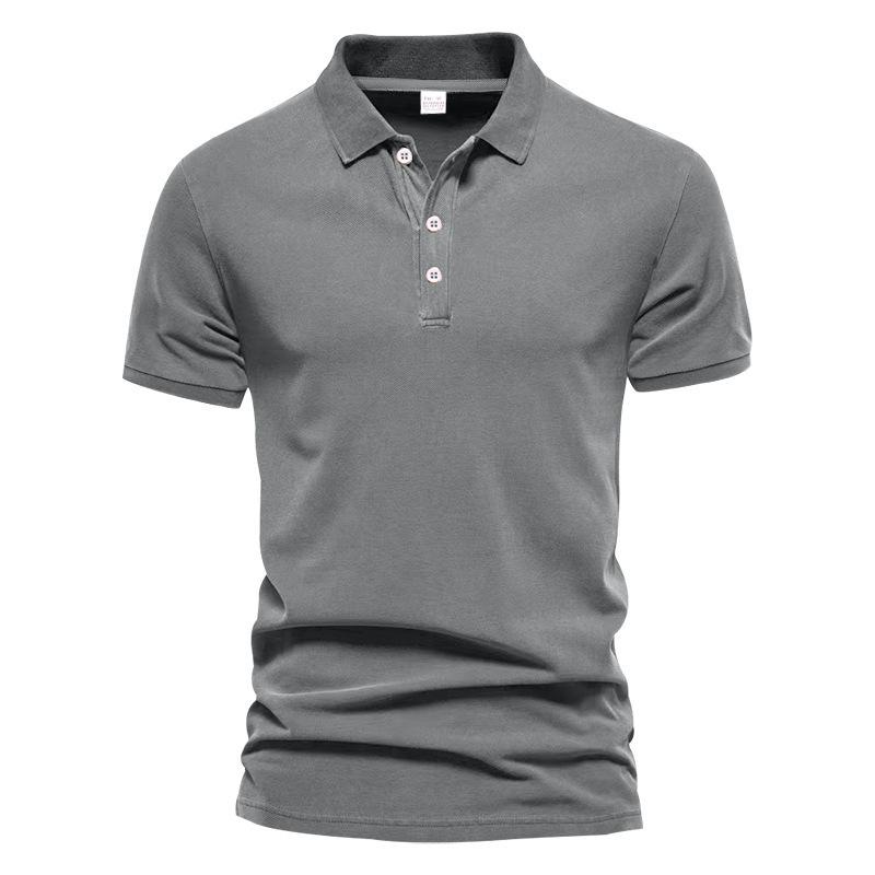 Men's Solid Color Short Sleeve Polo Shirt Basic Casual Golf Top
