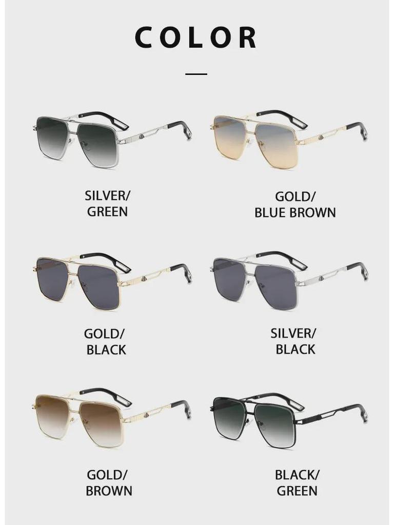 2273 Retro UV400 Double Beam Aviator Sunglasses - European & American Sports Style