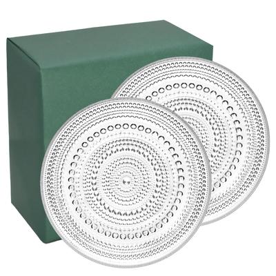 [iittala Offizielle Geschenkverpackung] Kastehelmi Teller, 17cm, Paar (2 Stücke), Klar, Skandinavischer Stil, Perfekt für Weihnachten, Hochzeiten, Geburtstage, Haus