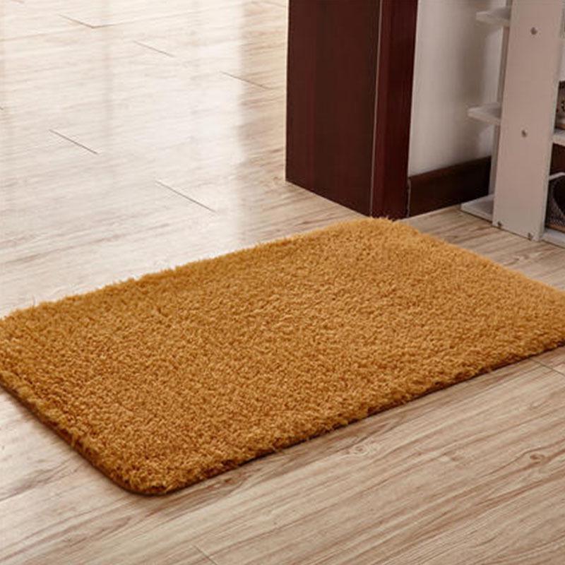 Tapis uni style européen en laine d'agneau pour salon, salle de bain et chambre à coucher