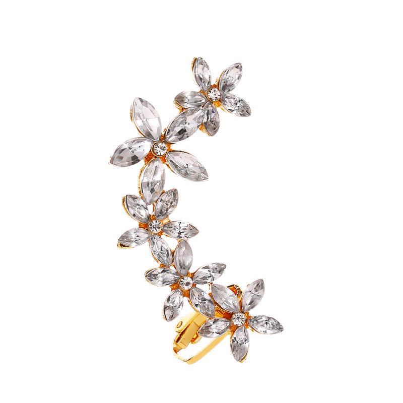 1 Stück Glänzender Zirkon Sternform Ohrklemme für Damen Ohne Piercing Ohrringe Mode Ohrclip Ohrringe Braut Hochzeitsschmuck