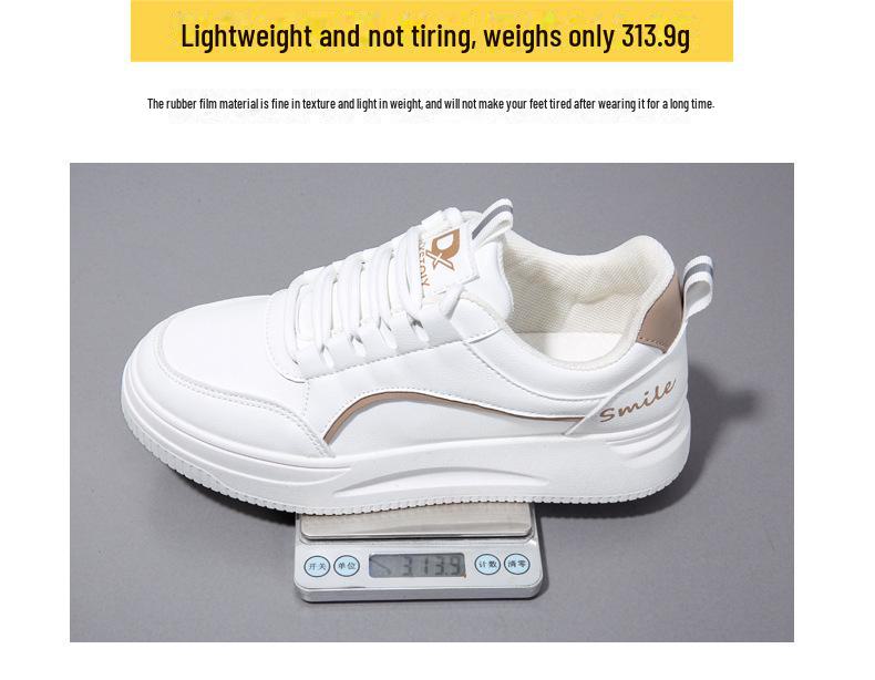 Women's 2024 Spring Thick-Soled White Fashion Sneakers