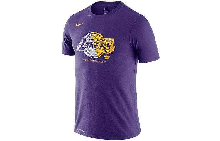 Nike T Shirts Men's Purple Crew Neck Moderate Straight Fit AT0422-547