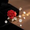 Long-lasting Brooch Women Sparkling Rhinestones Imitation Pearl Flower Shape Lapel