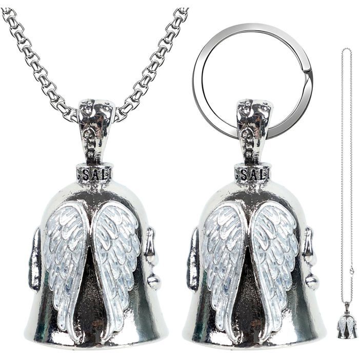2 Pièces Guardian Bell, Clochette Vélo Moto, Bell Guardian Bell Ou Porte Clés, Cloche de Moto Guardian Bell avec Anneau Suspendu